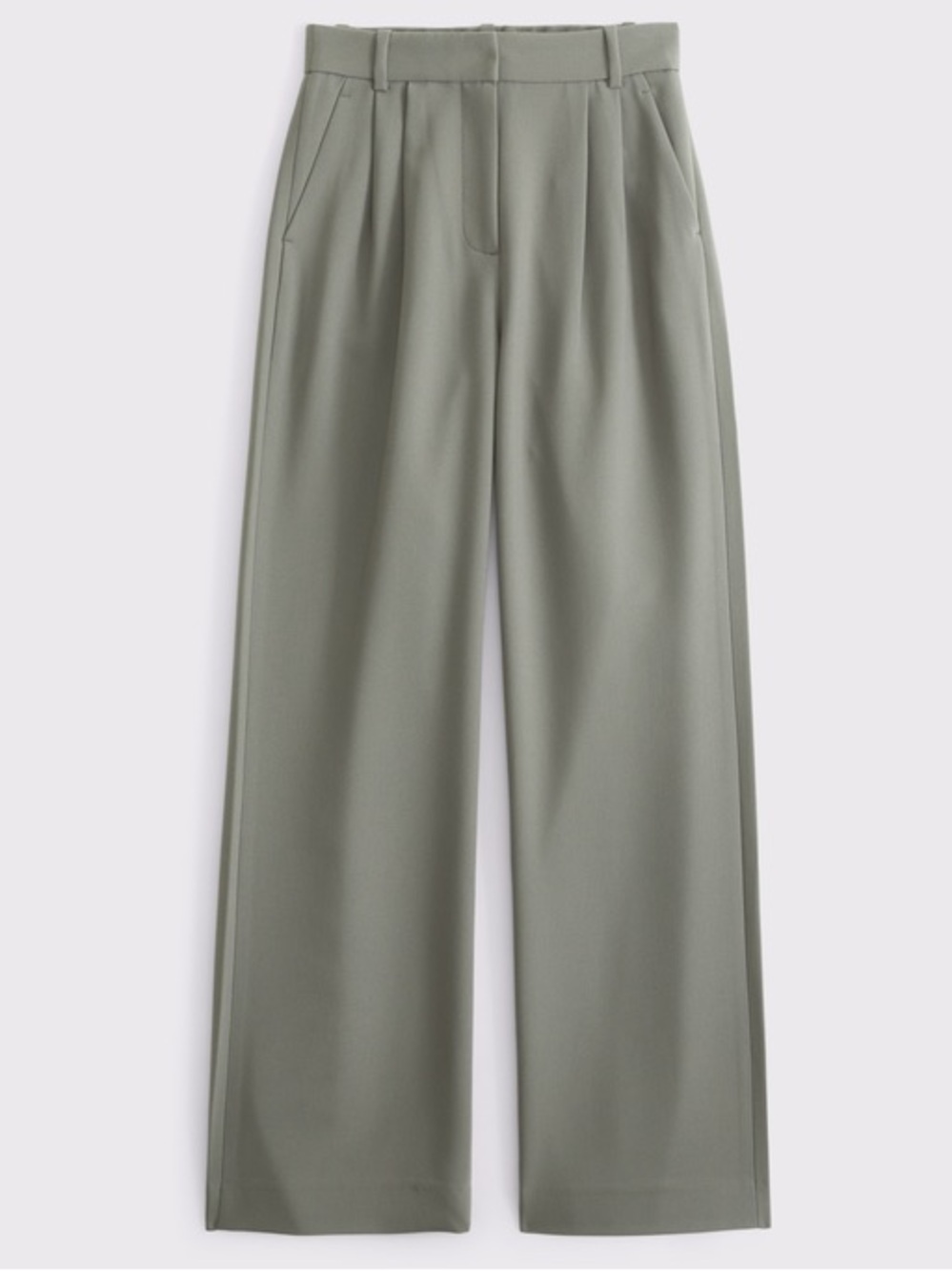 ABERCROMBIE & FITCH Sloane High Waisted Tailored Trouser Pants in Taupe